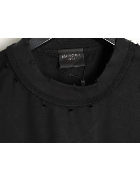 Balenciaga Castle Print Distressed Short-Sleeve T-Shirt,Balenciaga