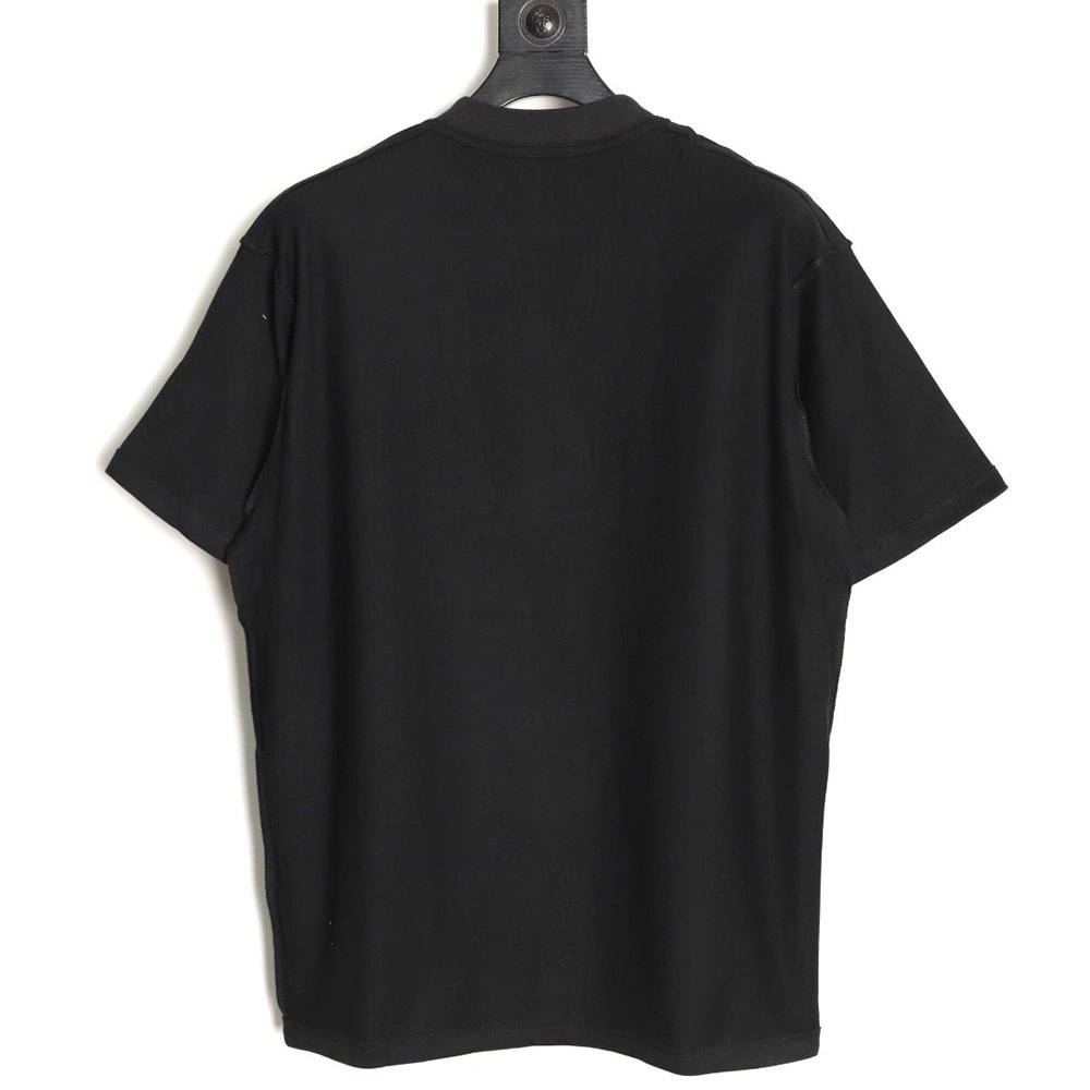 Balenciaga Inverted Letter Overlapping Embroidered Short-Sleeve T-Shirt TSK1,Balenciaga