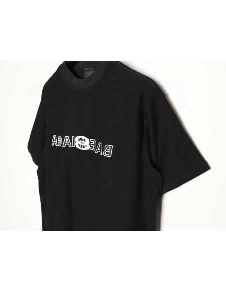 Balenciaga Inverted Letter Overlapping Embroidered Short-Sleeve T-Shirt TSK1,Balenciaga