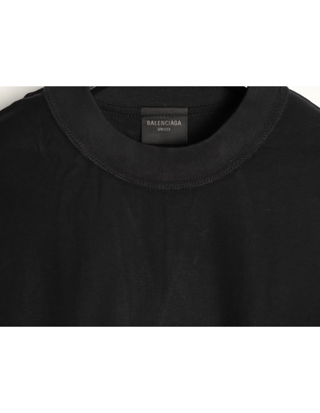 Balenciaga Inverted Letter Overlapping Embroidered Short-Sleeve T-Shirt TSK1,Balenciaga