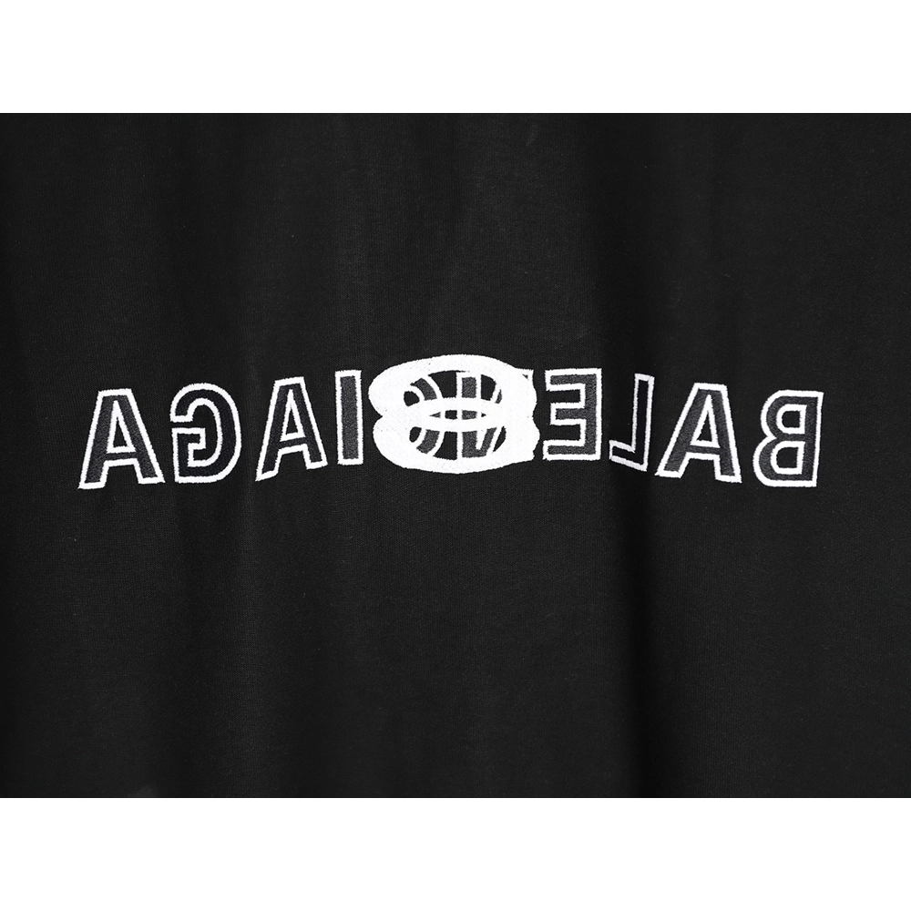 Balenciaga Inverted Letter Overlapping Embroidered Short-Sleeve T-Shirt TSK1,Balenciaga