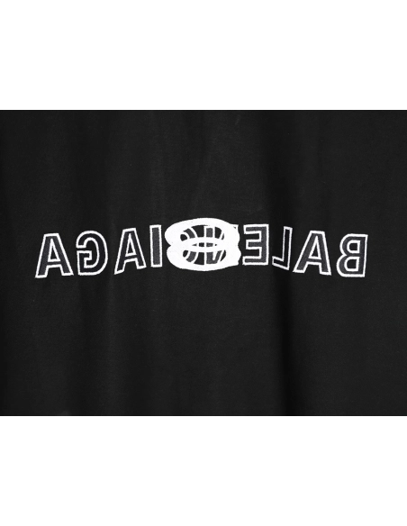 Balenciaga Inverted Letter Overlapping Embroidered Short-Sleeve T-Shirt TSK1,Balenciaga