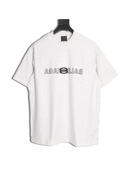 Balenciaga Inverted Letter Overlapping Embroidered Short-Sleeve T-Shirt,Balenciaga