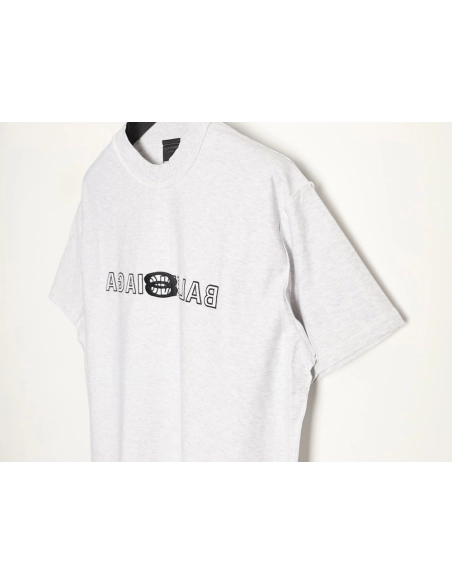 Balenciaga Inverted Letter Overlapping Embroidered Short-Sleeve T-Shirt,Balenciaga