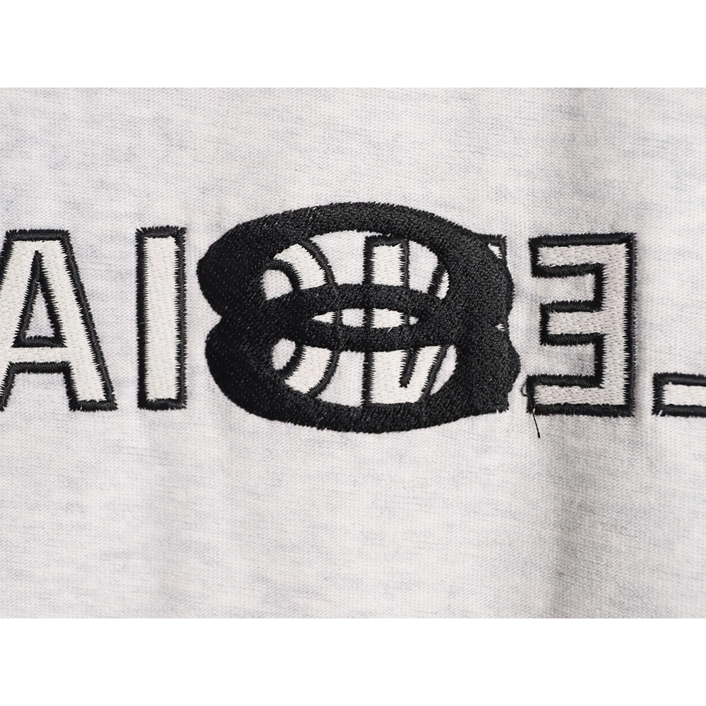Balenciaga Inverted Letter Overlapping Embroidered Short-Sleeve T-Shirt,Balenciaga