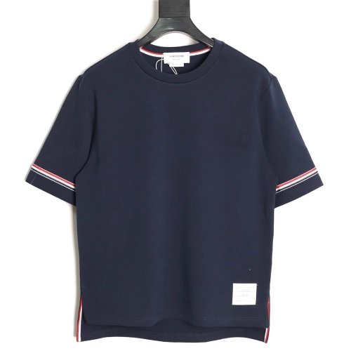 Thom Browne Striped Cuff Trim Short-Sleeve T-Shirt TSK2,Thom Browne