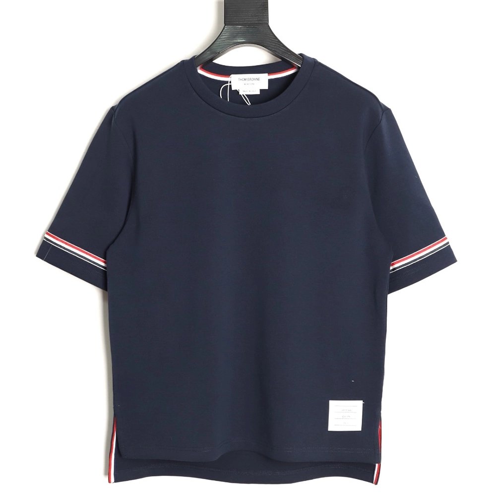 Thom Browne Striped Cuff Trim Short-Sleeve T-Shirt TSK2,Thom Browne