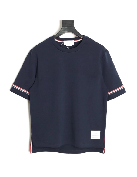 Thom Browne Striped Cuff Trim Short-Sleeve T-Shirt TSK2,Thom Browne