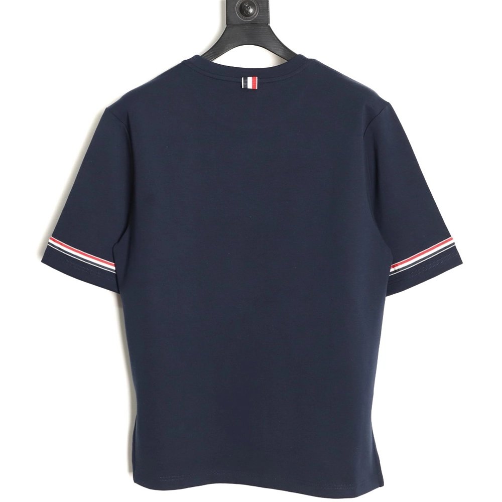 Thom Browne Striped Cuff Trim Short-Sleeve T-Shirt TSK2,Thom Browne