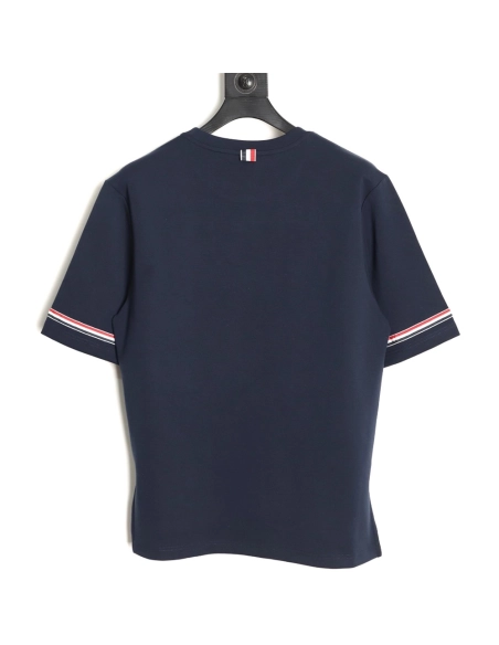 Thom Browne Striped Cuff Trim Short-Sleeve T-Shirt TSK2,Thom Browne