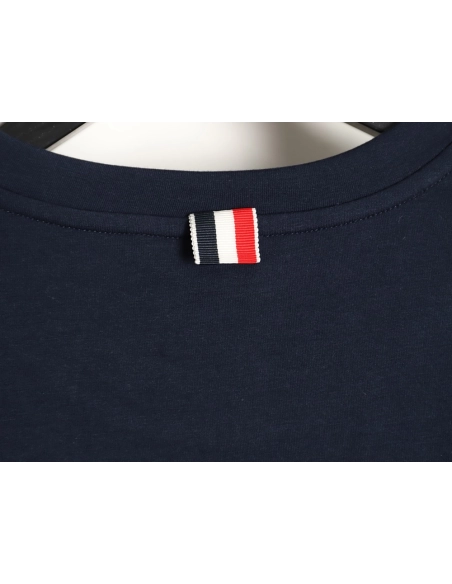 Thom Browne Striped Cuff Trim Short-Sleeve T-Shirt TSK2,Thom Browne