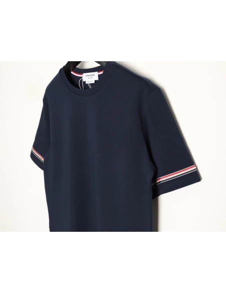 Thom Browne Striped Cuff Trim Short-Sleeve T-Shirt TSK2,Thom Browne