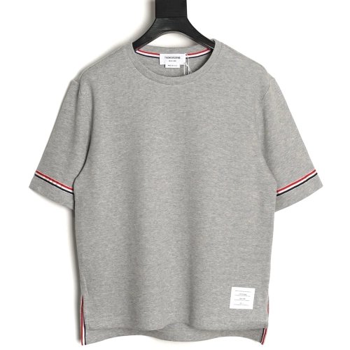 Thom Browne Striped Cuff Trim Short-Sleeve T-Shirt TSK1,Thom Browne