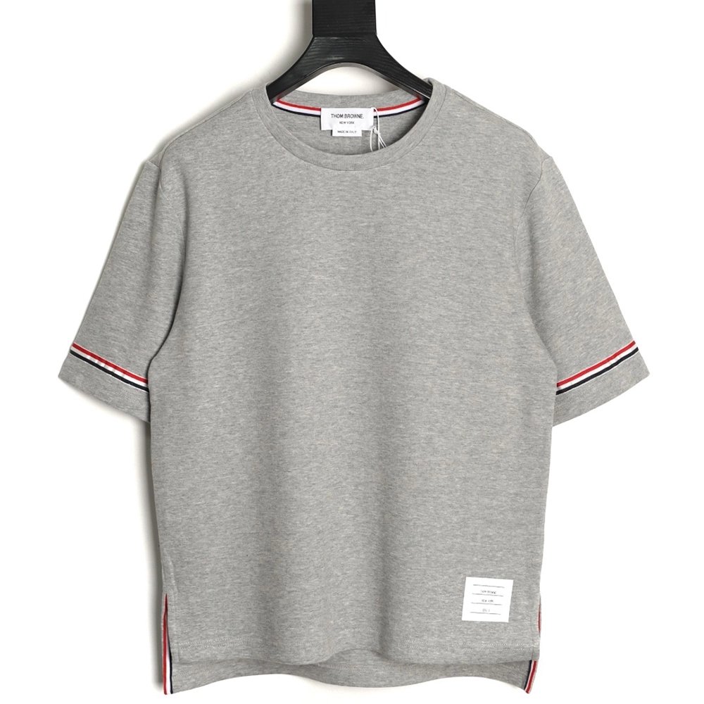 Thom Browne Striped Cuff Trim Short-Sleeve T-Shirt TSK1,Thom Browne
