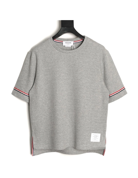 Thom Browne Striped Cuff Trim Short-Sleeve T-Shirt TSK1,Thom Browne