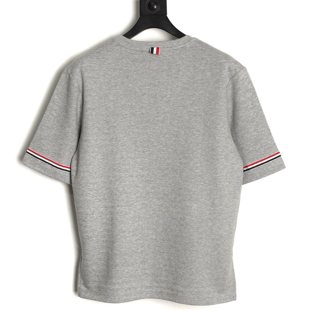 Thom Browne Striped Cuff Trim Short-Sleeve T-Shirt TSK1,Thom Browne