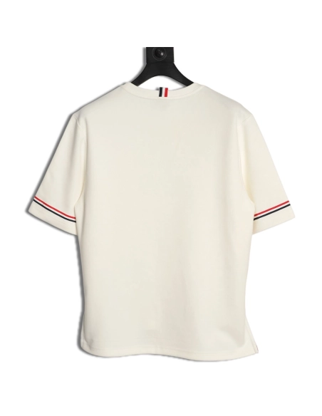 Thom Browne Striped Cuff Trim Short-Sleeve T-Shirt,Thom Browne
