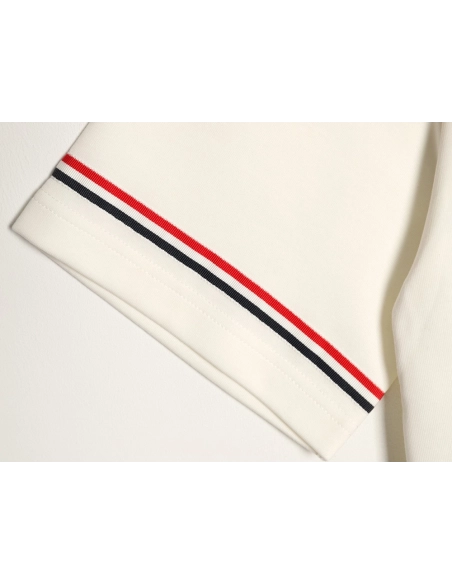 Thom Browne Striped Cuff Trim Short-Sleeve T-Shirt,Thom Browne