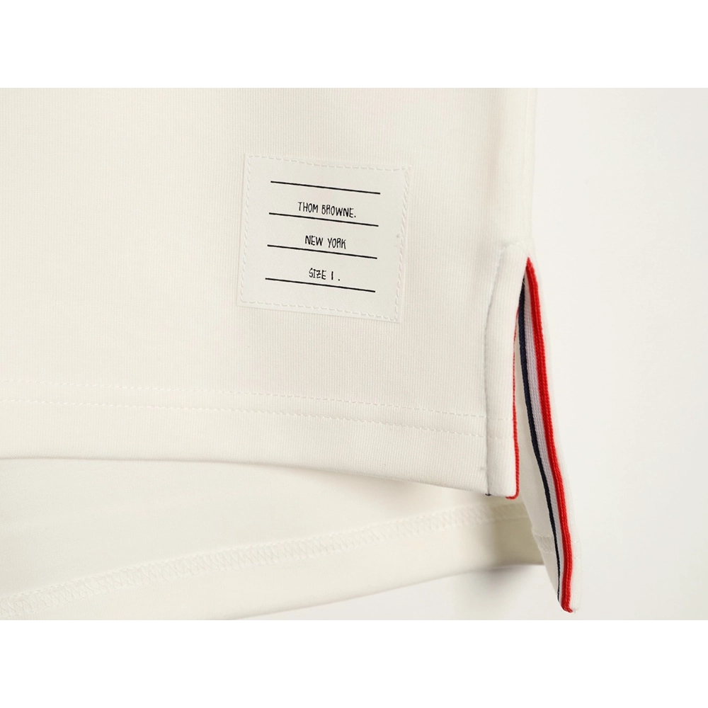 Thom Browne Striped Cuff Trim Short-Sleeve T-Shirt,Thom Browne
