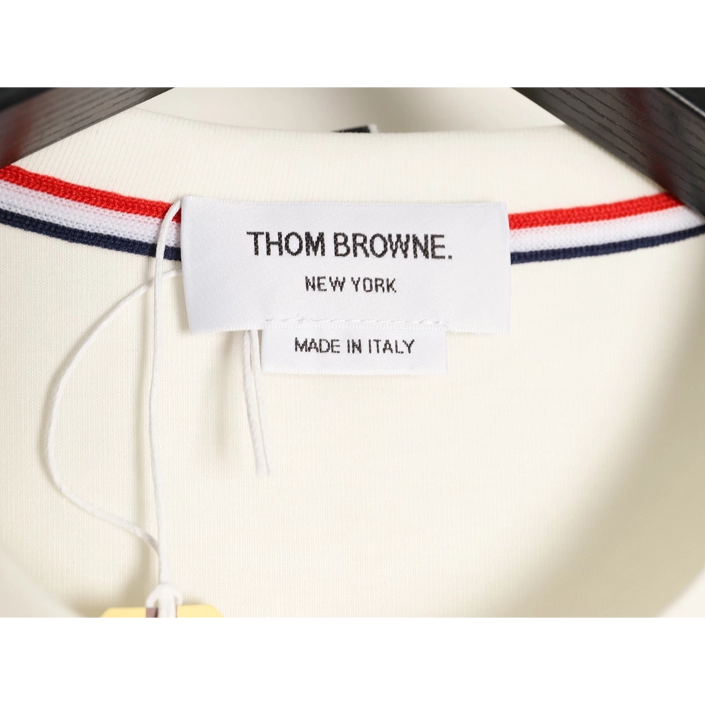 Thom Browne Striped Cuff Trim Short-Sleeve T-Shirt,Thom Browne