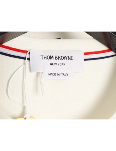 Thom Browne Striped Cuff Trim Short-Sleeve T-Shirt,Thom Browne