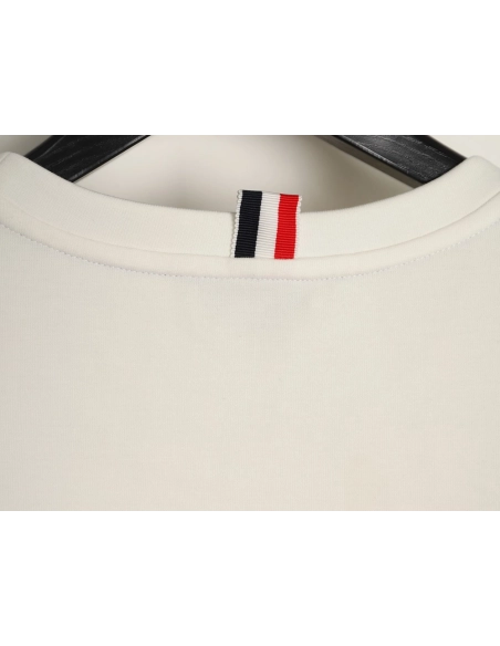 Thom Browne Striped Cuff Trim Short-Sleeve T-Shirt,Thom Browne