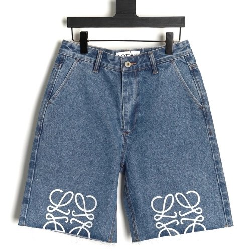 Loewe Semi-Embroidered Denim Shorts,Loewe