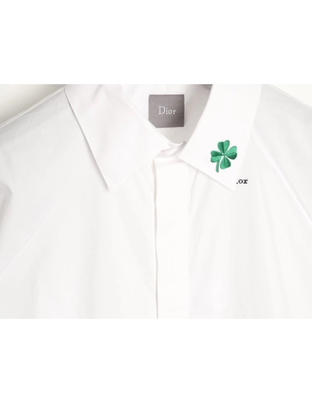 Dior Four-Leaf Clover Collar Embroidered Long-Sleeve Shirt,Dior