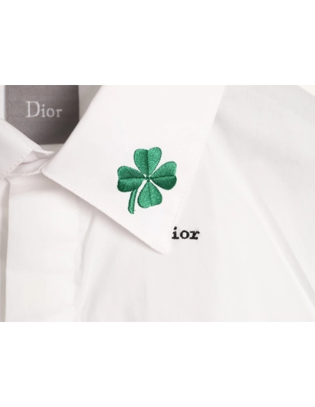 Dior Four-Leaf Clover Collar Embroidered Long-Sleeve Shirt,Dior