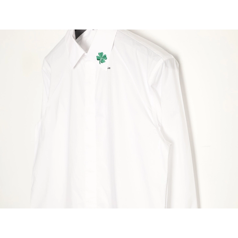 Dior Four-Leaf Clover Collar Embroidered Long-Sleeve Shirt,Dior