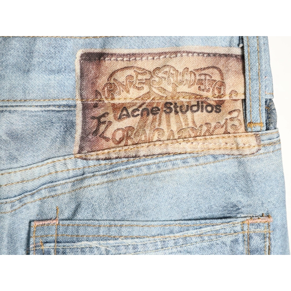 Acne Studios Reversible Distressed Raw-Hem Denim Trousers,Acne Studios