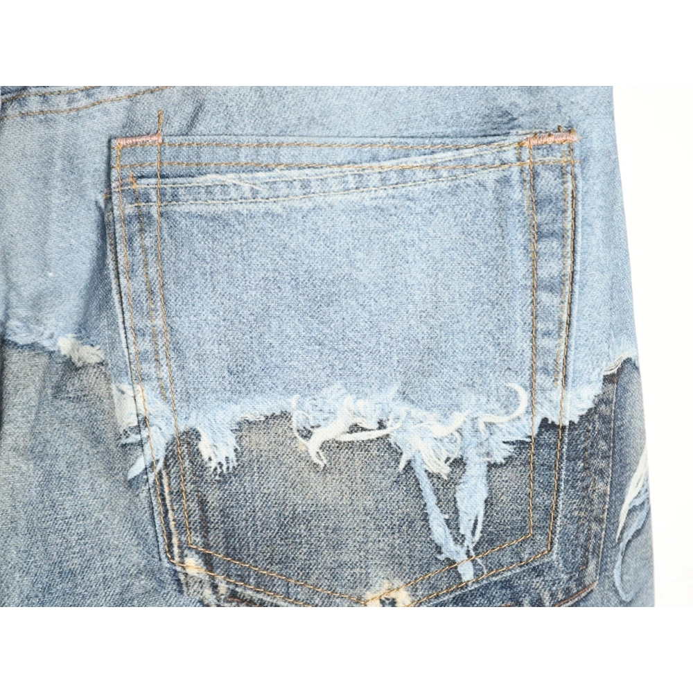 Acne Studios Reversible Distressed Raw-Hem Denim Trousers,Acne Studios