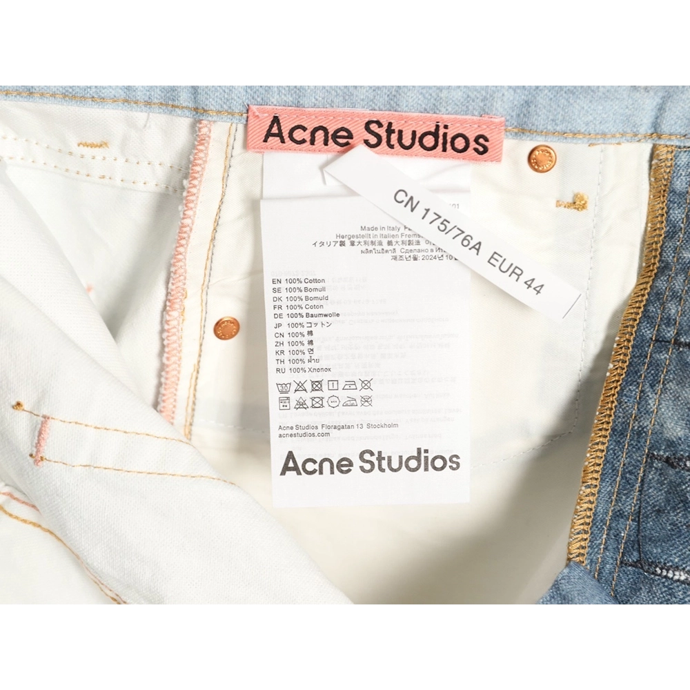 Acne Studios Reversible Distressed Raw-Hem Denim Trousers,Acne Studios