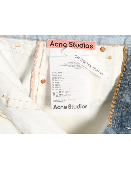Acne Studios Reversible Distressed Raw-Hem Denim Trousers,Acne Studios
