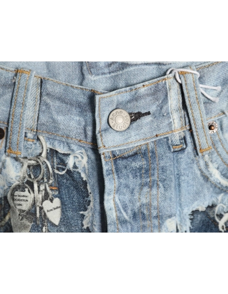 Acne Studios Reversible Distressed Raw-Hem Denim Trousers,Acne Studios