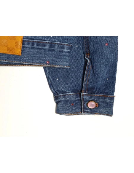 Louis Vuitton Cherry Blossom Rhinestone Denim Jacket,Louis Vuitton