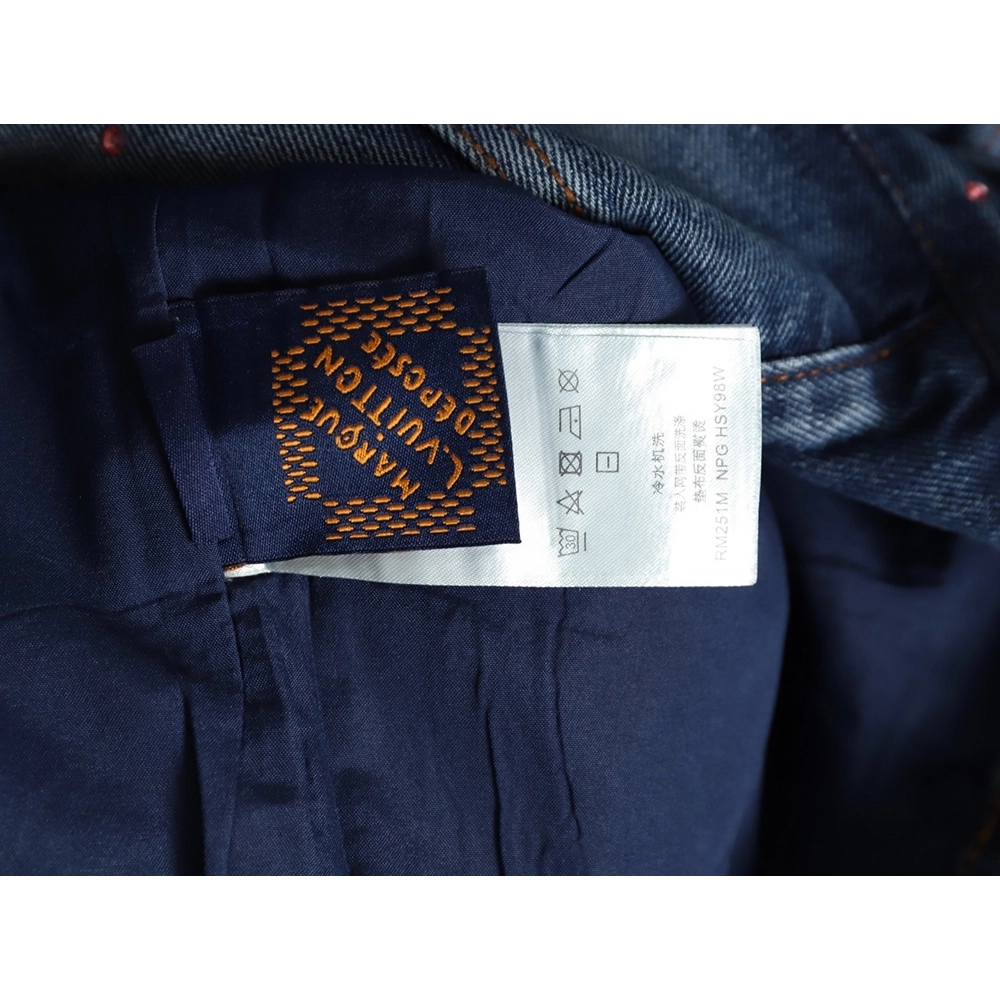 Louis Vuitton Cherry Blossom Rhinestone Denim Jacket,Louis Vuitton