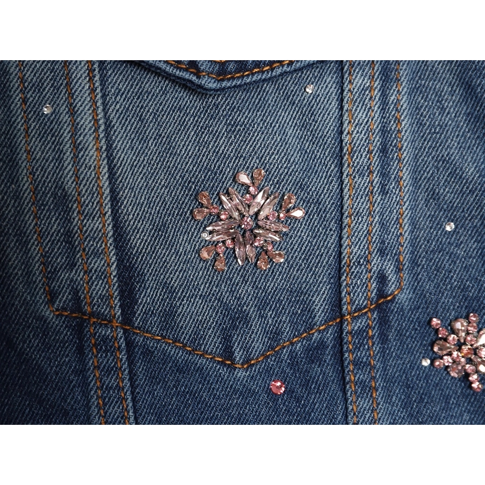 Louis Vuitton Cherry Blossom Rhinestone Denim Jacket,Louis Vuitton