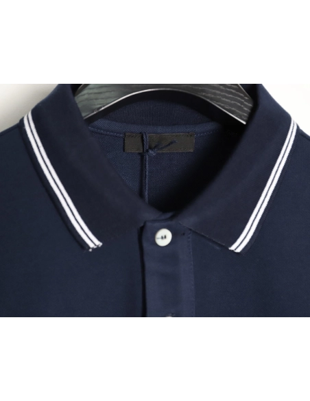 Prada embroidered drawstring hem Polo short sleeve TSK1,Prada