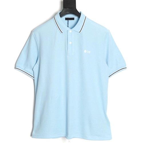 Prada embroidered drawstring hem Polo short sleeve,Prada