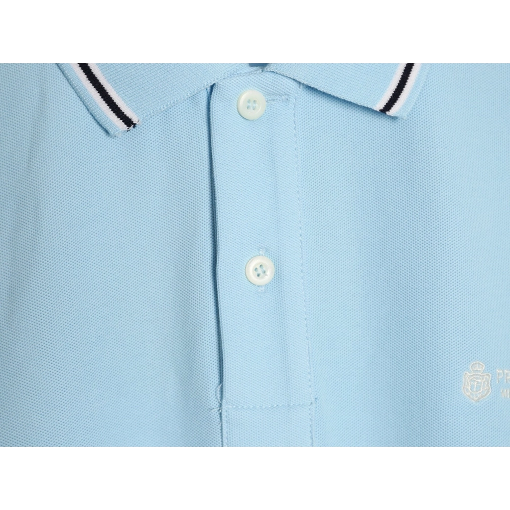 Prada embroidered drawstring hem Polo short sleeve,Prada