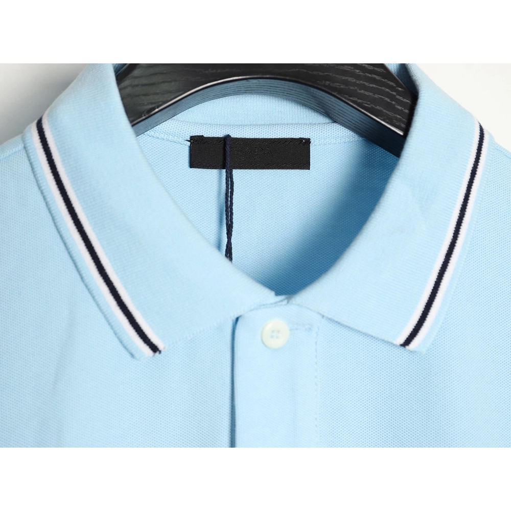 Prada embroidered drawstring hem Polo short sleeve,Prada