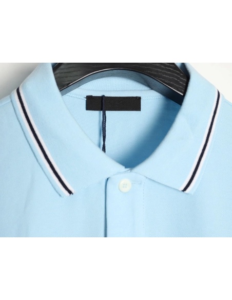 Prada embroidered drawstring hem Polo short sleeve,Prada
