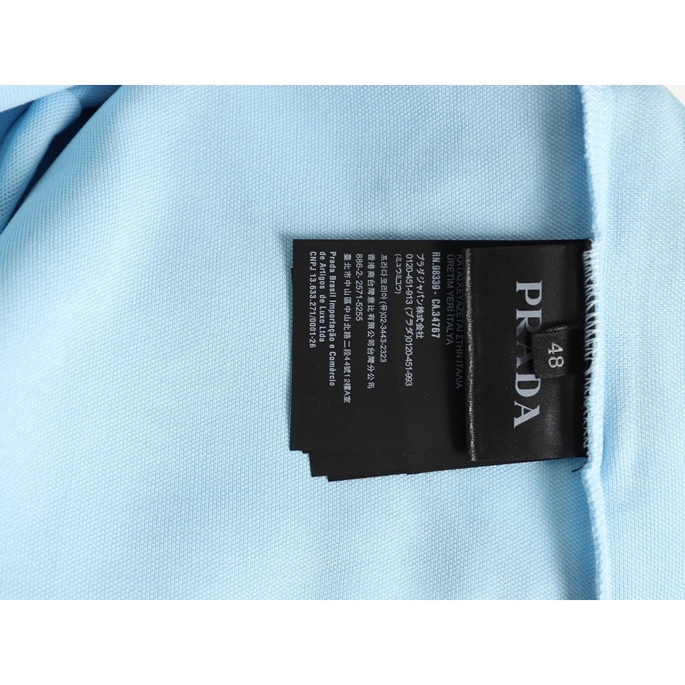 Prada embroidered drawstring hem Polo short sleeve,Prada