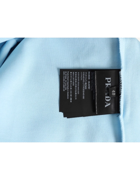 Prada embroidered drawstring hem Polo short sleeve,Prada