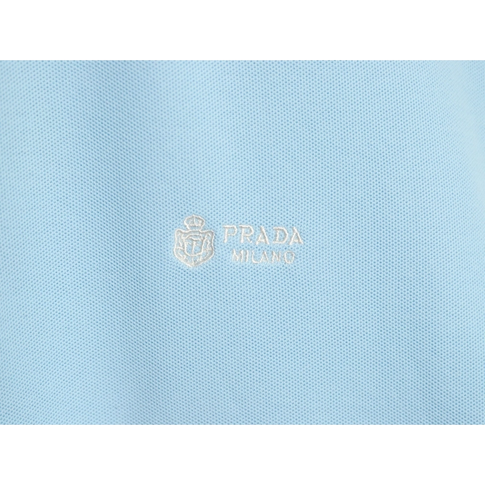 Prada embroidered drawstring hem Polo short sleeve,Prada