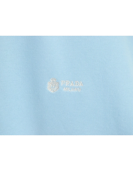 Prada embroidered drawstring hem Polo short sleeve,Prada