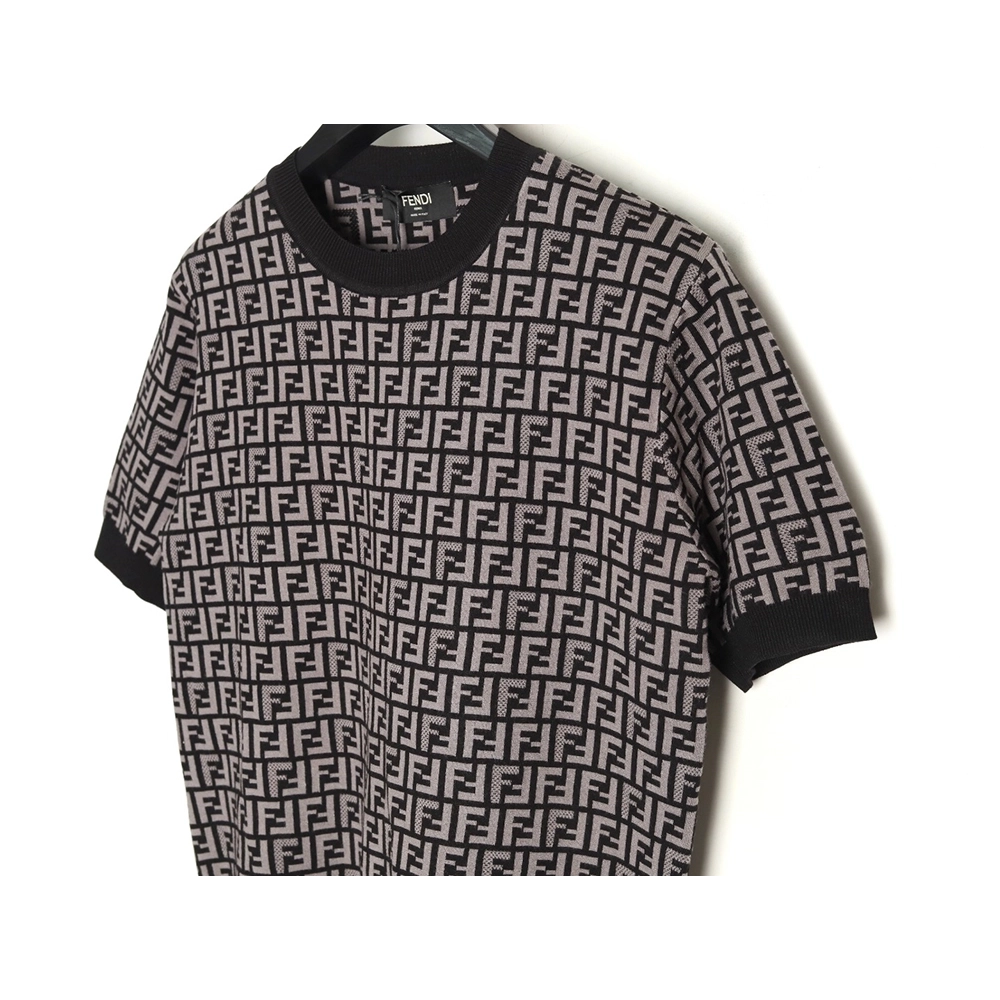Fendi All-Over FF Jacquard Knit Short-Sleeve T-Shirt TSK1,Fendi