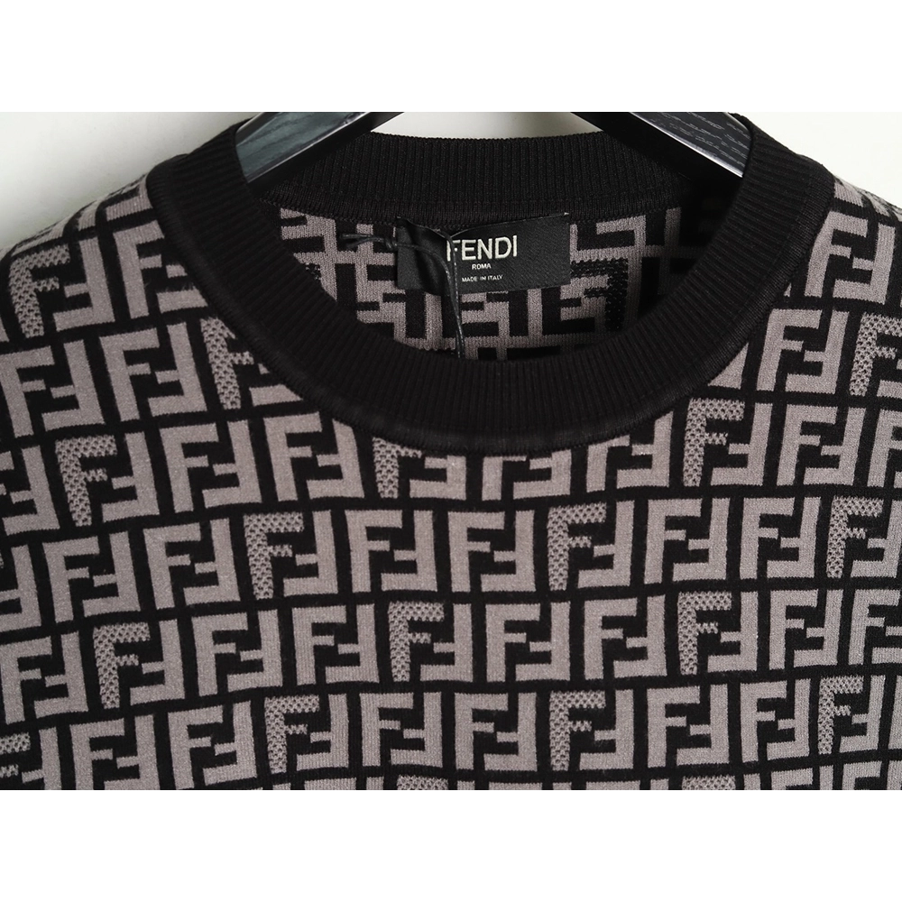 Fendi All-Over FF Jacquard Knit Short-Sleeve T-Shirt TSK1,Fendi