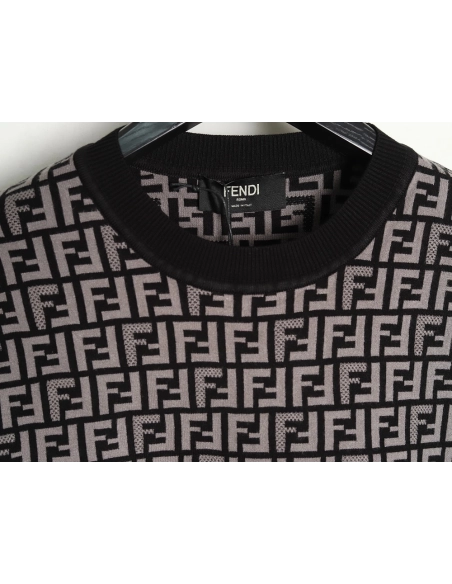 Fendi All-Over FF Jacquard Knit Short-Sleeve T-Shirt TSK1,Fendi